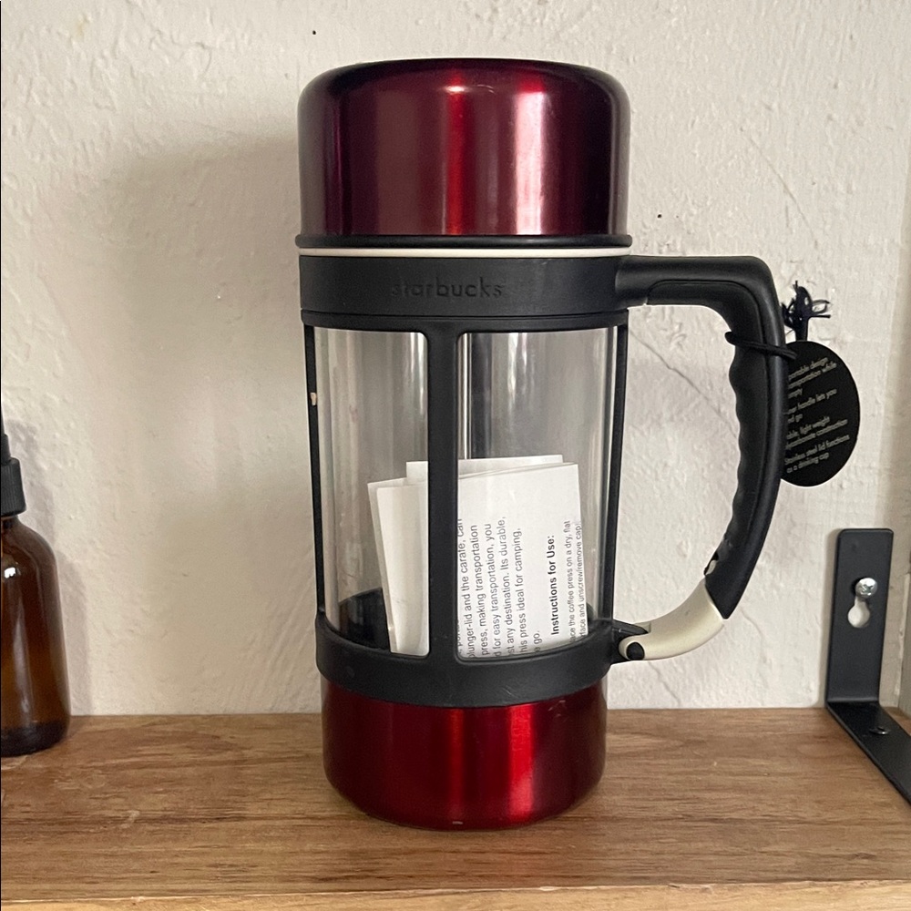 Starbucks Metallic Red Coffee Press
